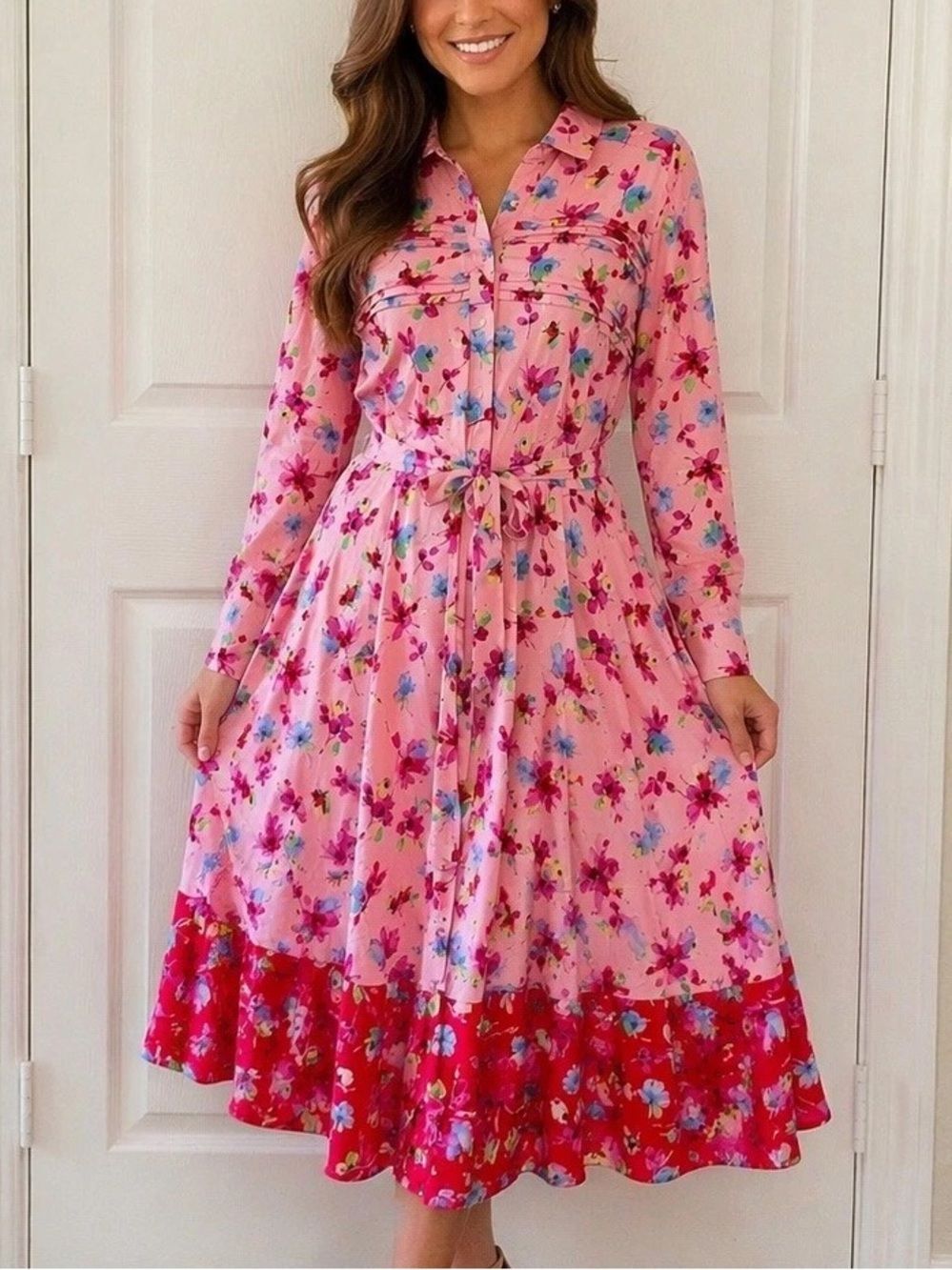 Nanette Lepore Belted Button Down Dress 8